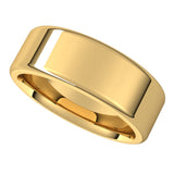 14K Yellow 7 mm Flat Comfort Fit Round Edge Band