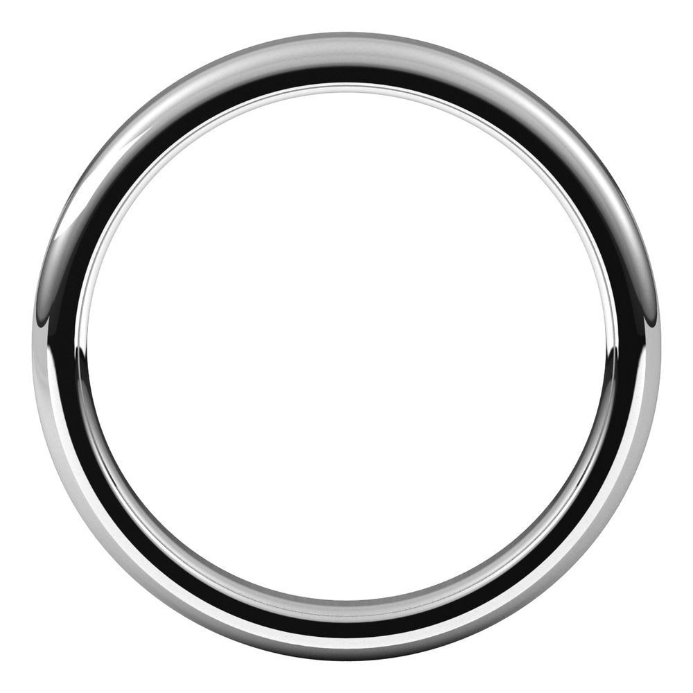 Platinum 3 mm Flat Comfort Fit Round Edge Band Size 7