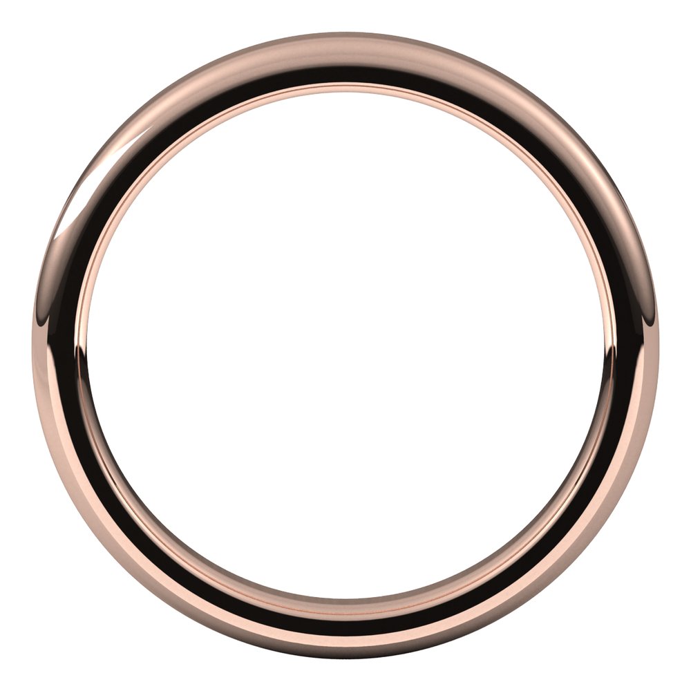 14K Rose 3 mm Flat Comfort Fit Round Edge Band Size 4