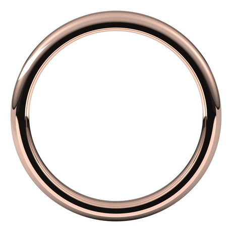 14K Rose 3 mm Flat Comfort Fit Round Edge Band Size 4