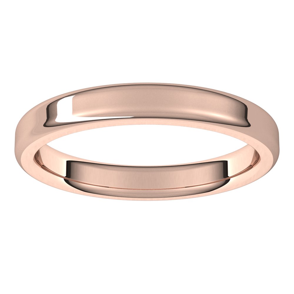 14K Rose 3 mm Flat Comfort Fit Round Edge Band Size 4