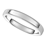 Platinum 3 mm Flat Comfort Fit Round Edge Band Size 7