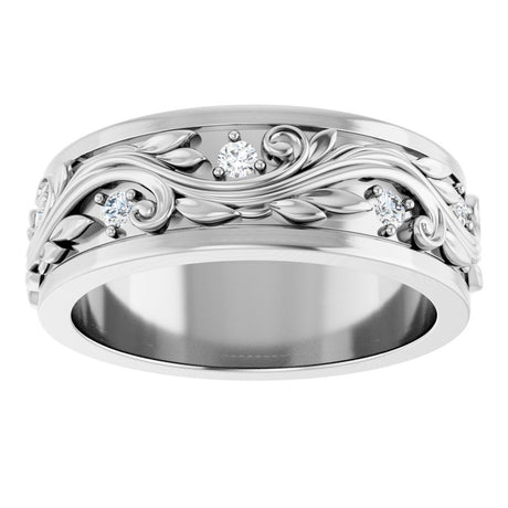 14K White Gold 1/4 CTW Natural Diamond Band Size 7