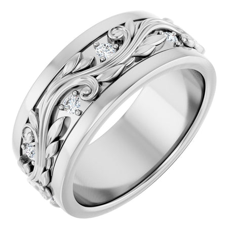 14K White Gold 1/4 CTW Natural Diamond Band Size 7