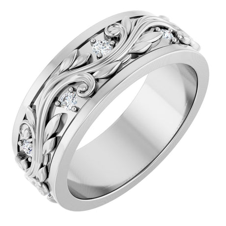 14K White Gold 1/4 CTW Natural Diamond Band Size 7