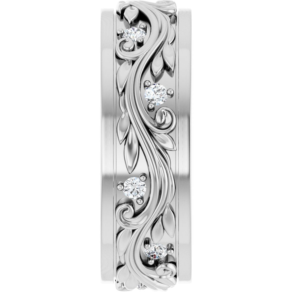 14K White Gold 1/4 CTW Natural Diamond Band Size 7