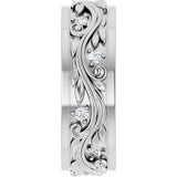 14K White Gold 1/4 CTW Natural Diamond Band Size 7