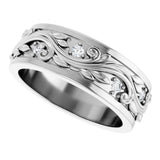 14K White Gold 1/4 CTW Natural Diamond Band Size 7