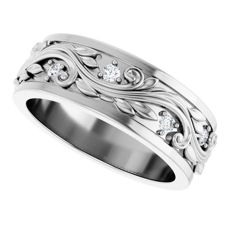 14K White Gold 1/4 CTW Natural Diamond Band Size 7