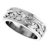 14K White Gold 1/4 CTW Natural Diamond Band Size 7