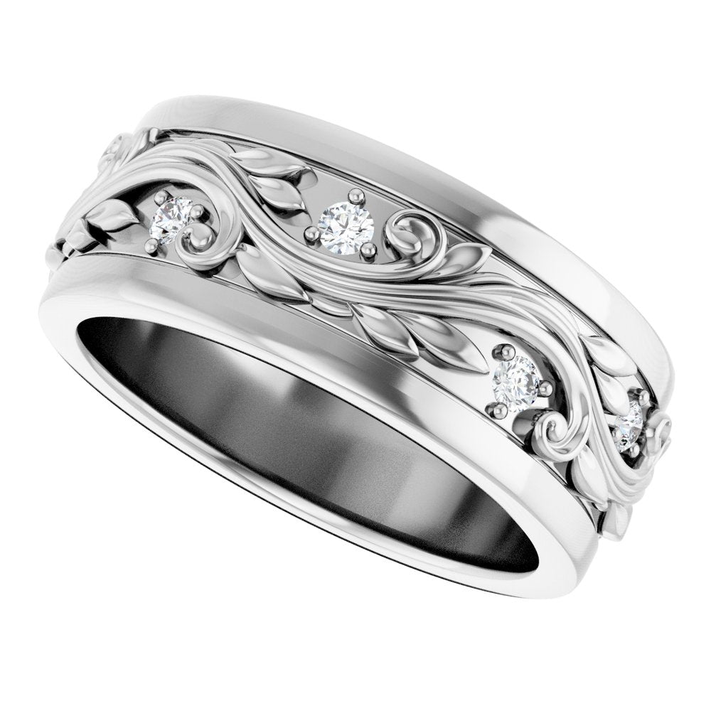 14K White Gold 1/4 CTW Natural Diamond Band Size 7