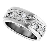 14K White Gold 1/4 CTW Natural Diamond Band Size 7