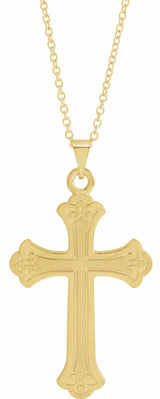 14K Yellow Cross Necklace