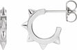 Sterling Silver Spike 13.43 mm Hoop Earrings