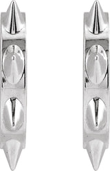 Sterling Silver Spike 13.43 mm Hoop Earrings
