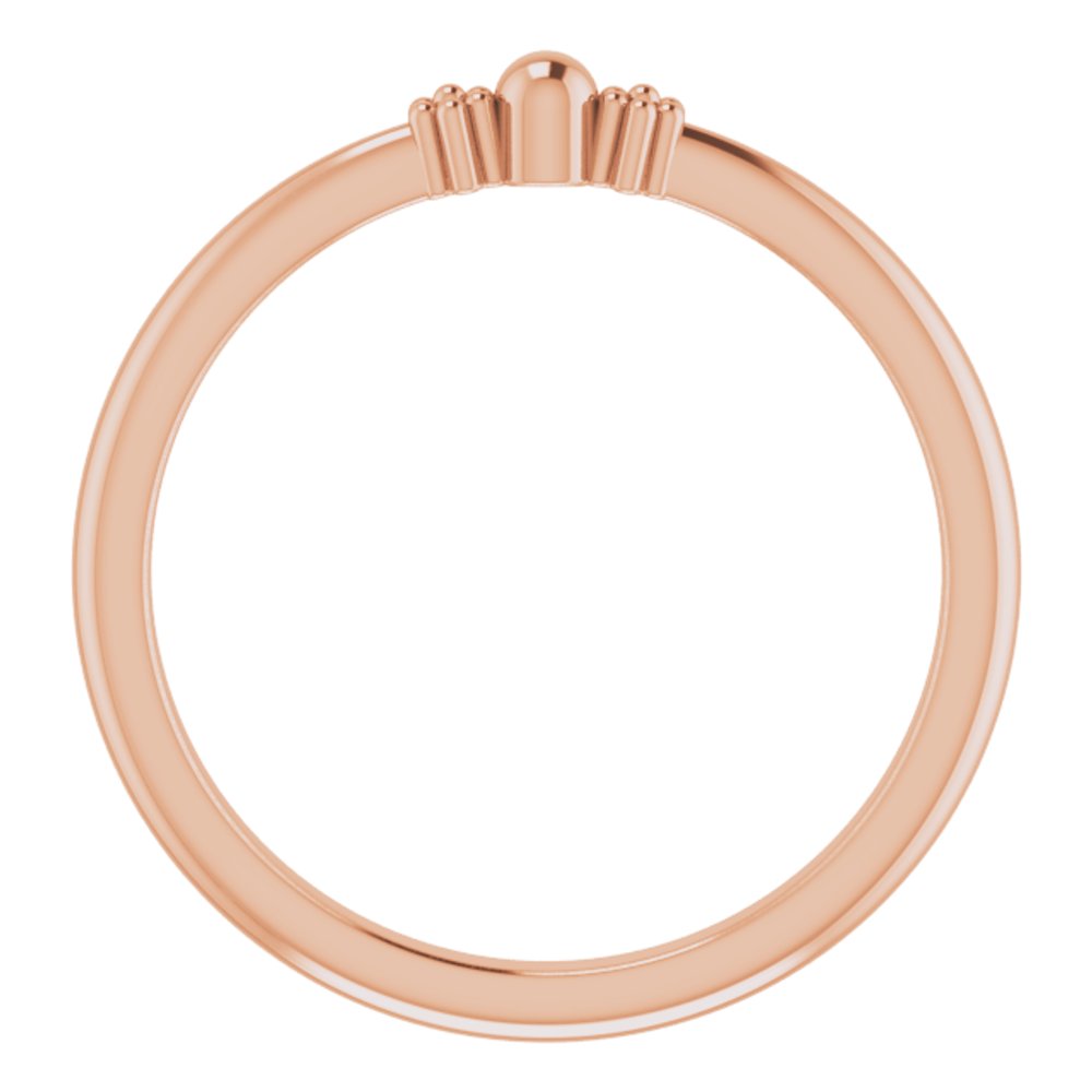 14K Rose Stackable Bead Ring