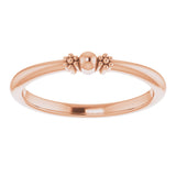 14K Rose Stackable Bead Ring