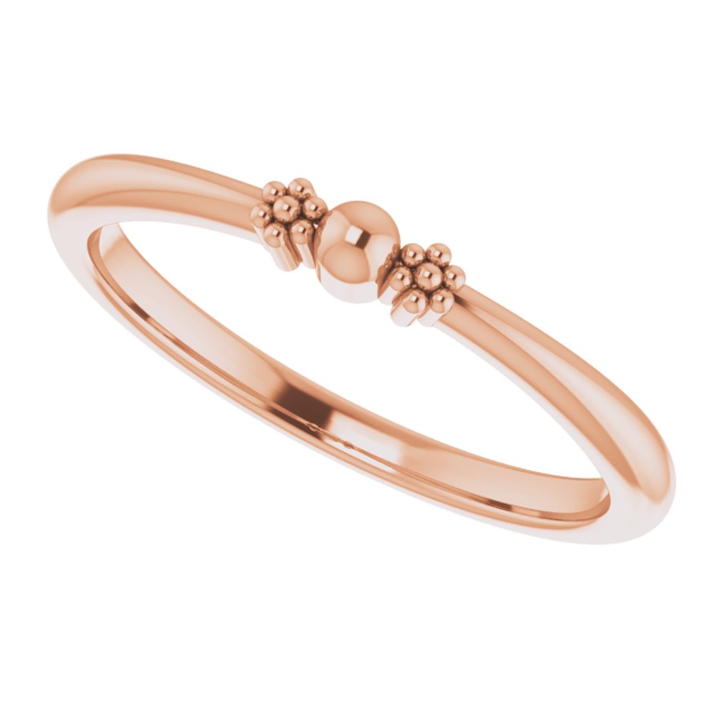 14K Rose Stackable Bead Ring