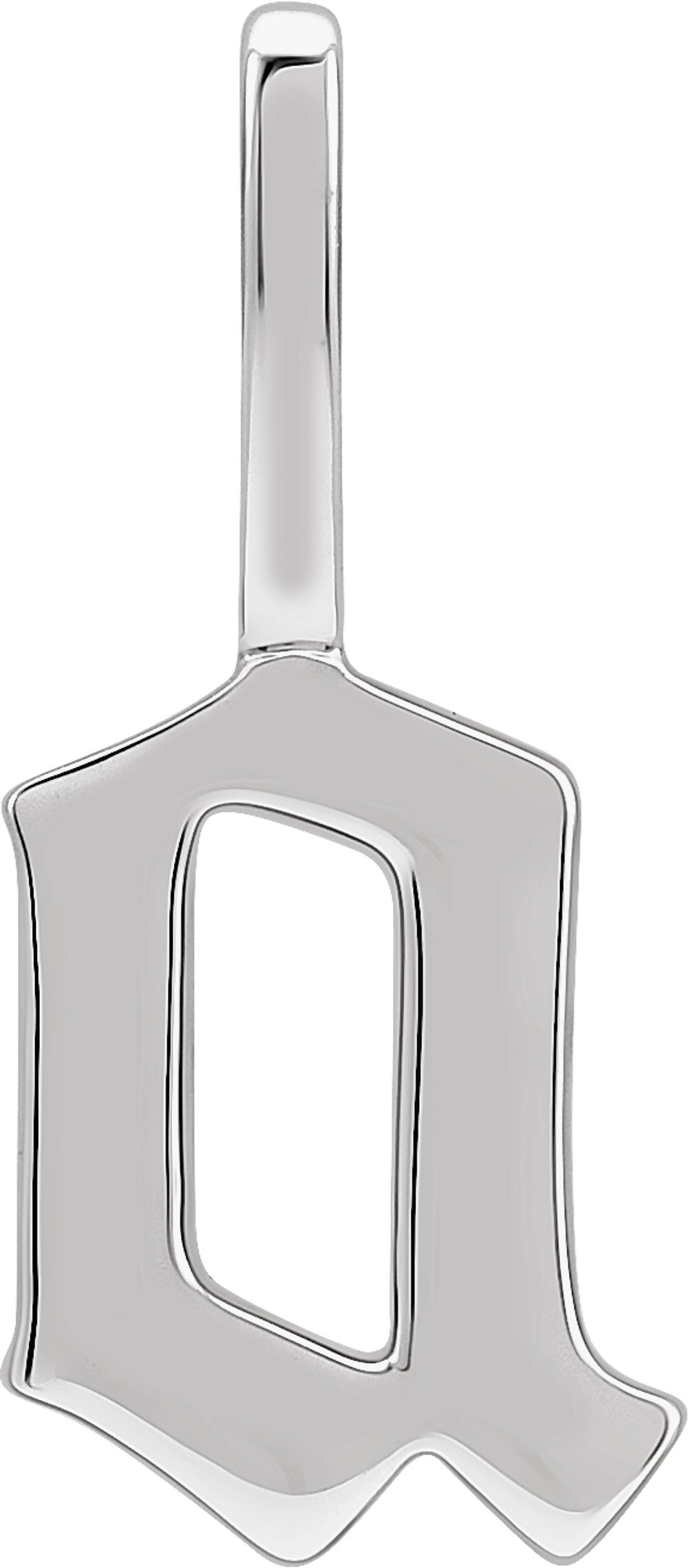 14K White Gothic Initial A Charm/Pendant