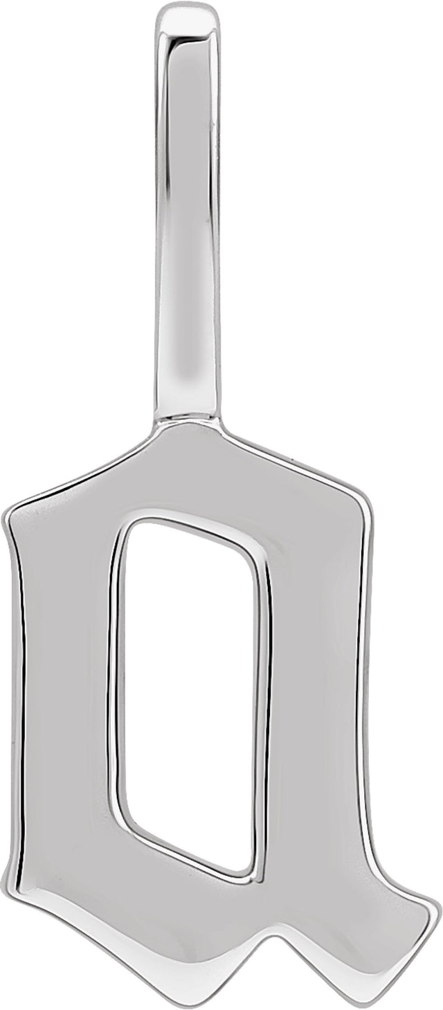 14K White Gothic Initial A Charm/Pendant