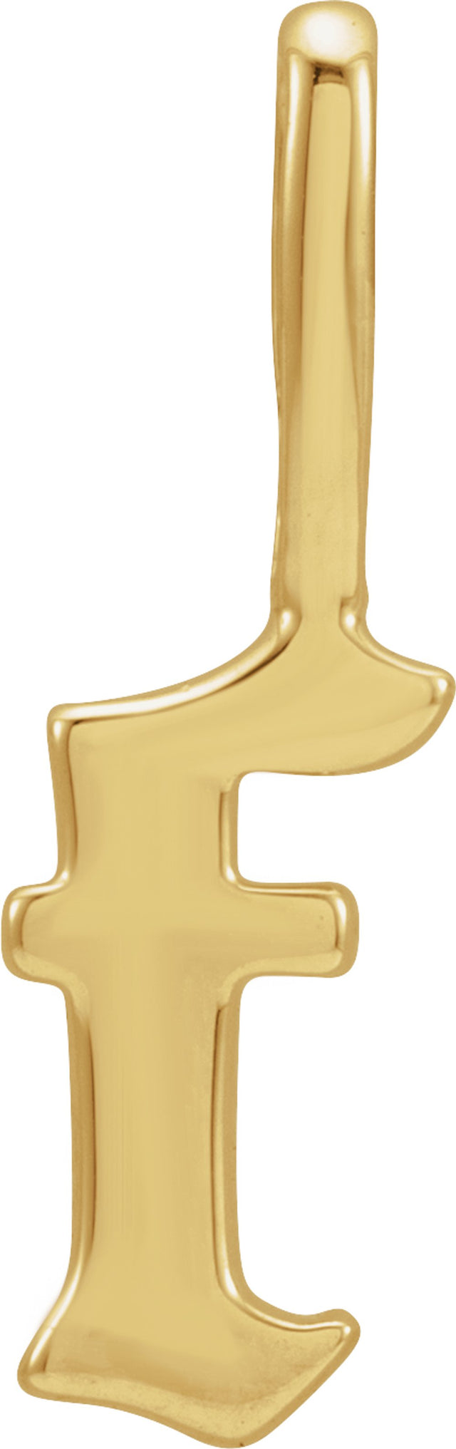 14K Yellow Gothic Initial F Charm/Pendant