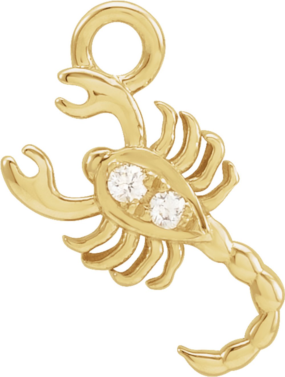 14K Yellow Petite Pavé™ .01 CTW Natural Diamond Scorpio Dangle