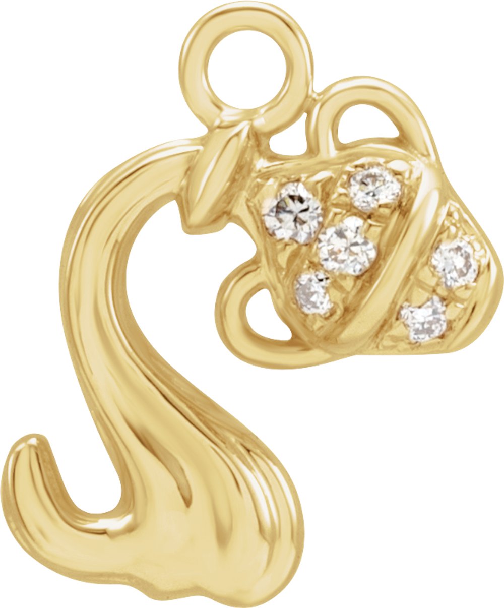 14K Yellow Petite Pavé™ .025 CTW Natural Diamond Aquarius Dangle