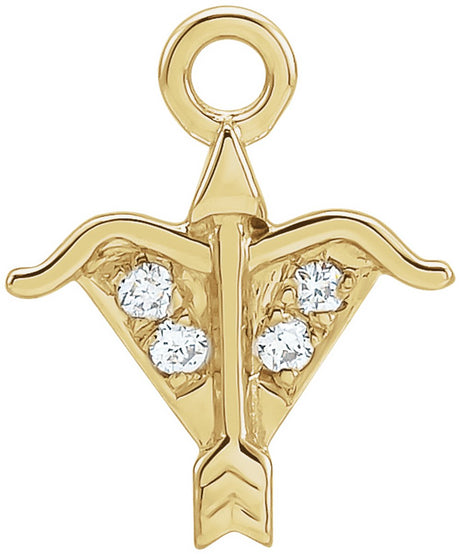 14K Yellow Petite Pavé™ .015 CTW Natural Diamond Sagittarius Dangle
