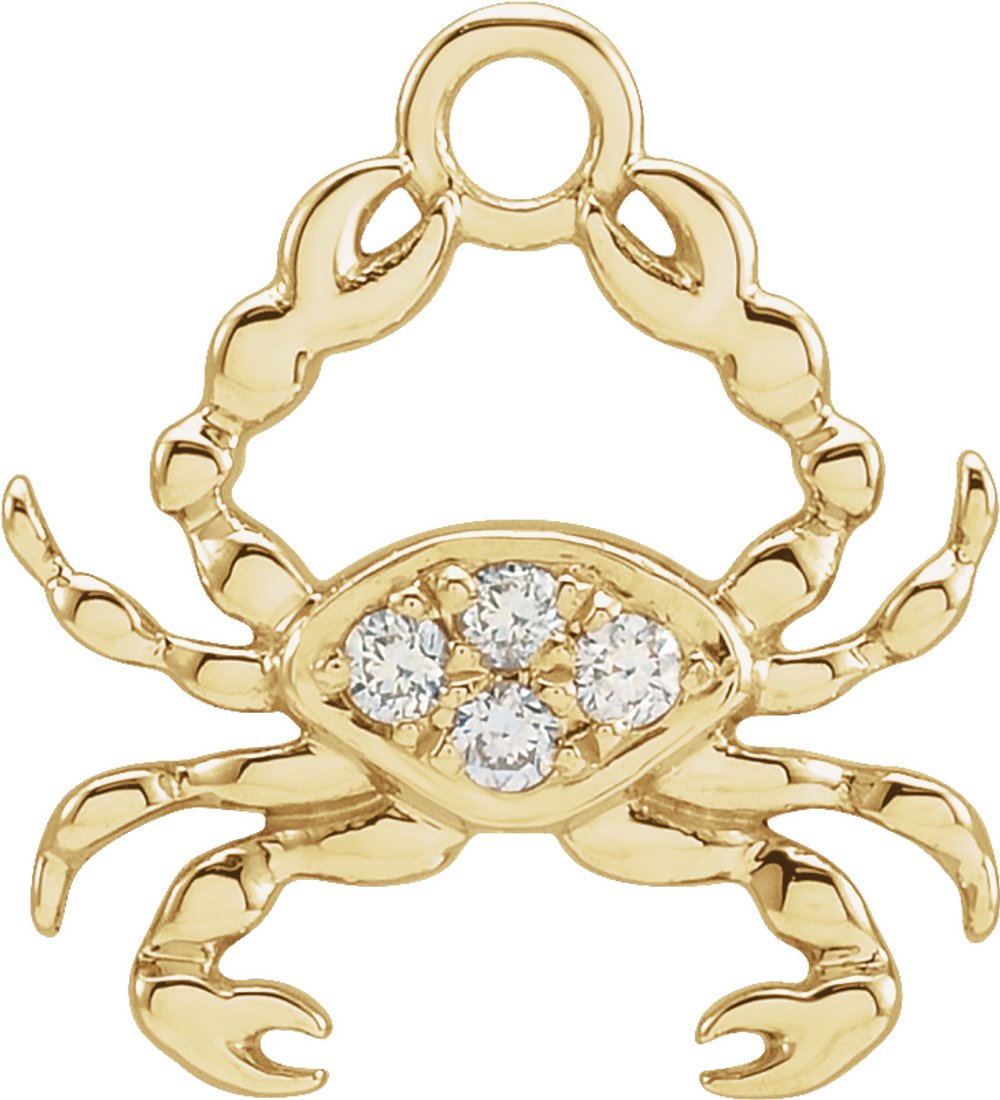 14K Yellow Petite Pavé™ .02 CTW Natural Diamond Cancer Dangle