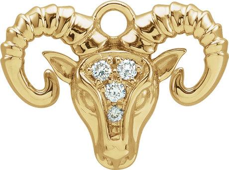 14K Yellow Petite Pavé™ .02 CTW Natural Diamond Aries Dangle