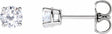 Sterling Silver 4 mm Imitation White Cubic Zirconia Earrings