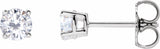 Sterling Silver 4 mm Imitation White Cubic Zirconia Earrings