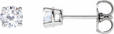 Sterling Silver 4 mm Imitation White Cubic Zirconia Stud Earrings