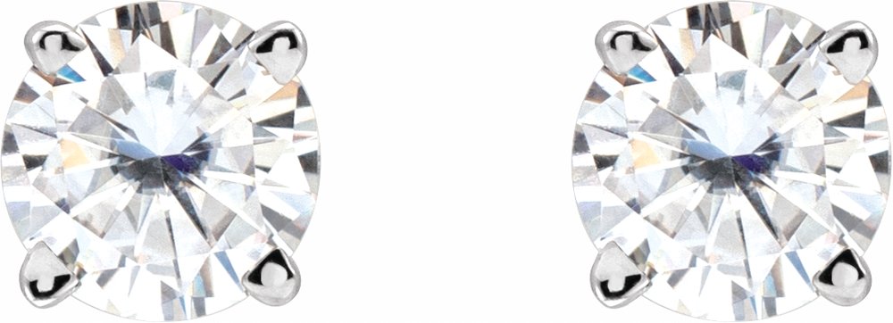 14K White 4.5 mm Stuller Lab-Grown Moissanite Stud Earrings