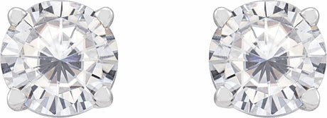 Sterling Silver 5 mm Stuller Lab-Grown Moissanite Earrings
