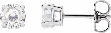 Sterling Silver 5 mm Stuller Lab-Grown Moissanite Earrings