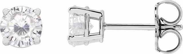Sterling Silver 5 mm Stuller Lab-Grown Moissanite Earrings