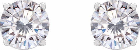 14K White 5.5 mm Stuller Lab-Grown Moissanite Stud Earrings