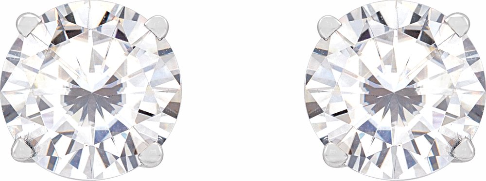 14K White Gold 6.5 mm Stuller Lab-Grown Moissanite Earrings