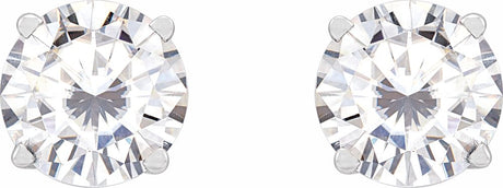 14K White Gold 6.5 mm Stuller Lab-Grown Moissanite Earrings