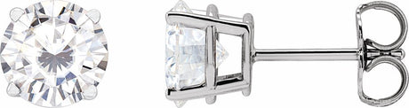 14K White Gold 6.5 mm Stuller Lab-Grown Moissanite Earrings