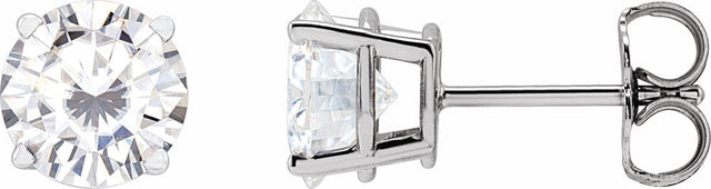 14K White Gold 6.5 mm Stuller Lab-Grown Moissanite Earrings