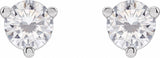 14K White 3 mm Round Stuller Lab-Grown Moissanite™ Earrings
