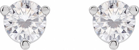14K White 3 mm Round Stuller Lab-Grown Moissanite™ Earrings