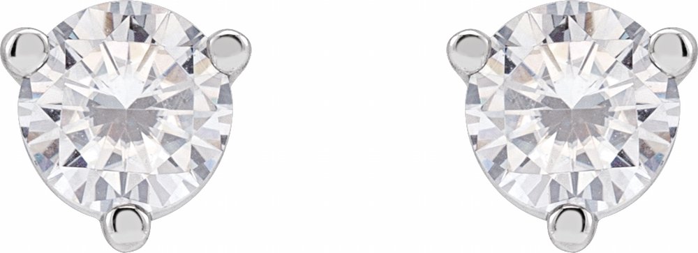14K White Gold 3 mm Round Stuller Lab-Grown Moissanite™ Earrings