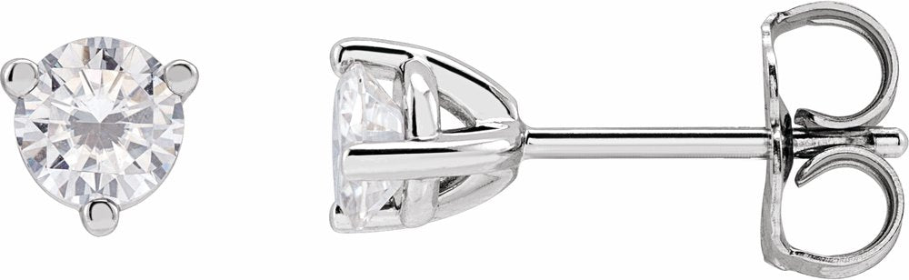 14K White Gold 3 mm Round Stuller Lab-Grown Moissanite™ Earrings