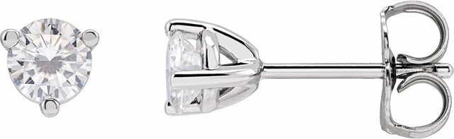 14K White Gold 3 mm Round Stuller Lab-Grown Moissanite™ Earrings