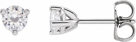 14K White 3 mm Round Stuller Lab-Grown Moissanite™ Earrings