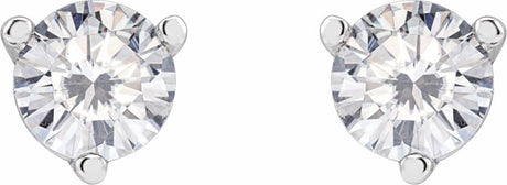 14K White 4.5 mm Round Stuller Lab-Grown Moissanite™ Earrings