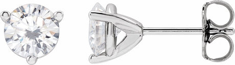 14K White 5.5 mm Round Stuller Lab-Grown Moissanite™ Earrings